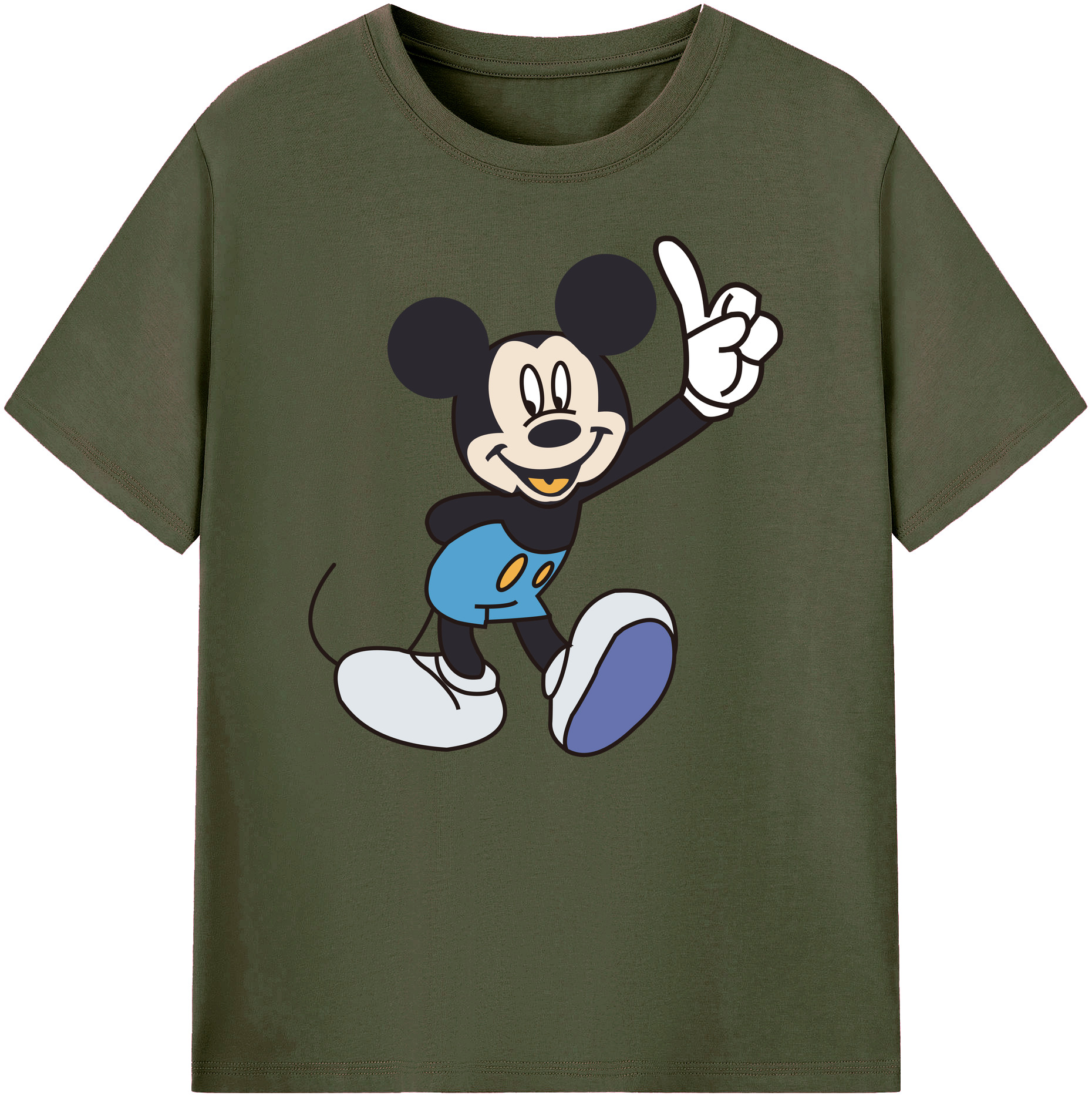 ミッキーマウス Mickey Mouse 綿100％ メンズ半袖Tシャツ｜肌触りやわらか＆通気性